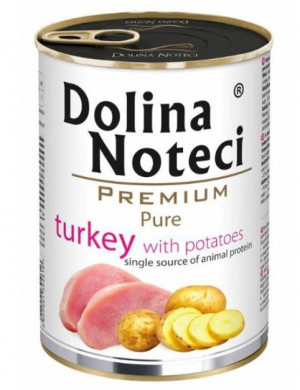 DOLINA NOTECI Premium Pure bogata w indyka z ziemniakami - mokra karma dla psa - 800g