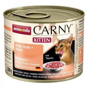 ANIMONDA Carny Kitten smak: wołowina, cielęcina i kurczak 200g
