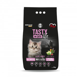 BIOFEED Tasty Cats Life Kitten & Junior With Rabbit - sucha karma dla kota - 8kg