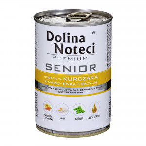 DOLINA NOTECI Premium Senior Kurczak z marchewką i bazylią - mokra karma dla psa seniora - 400G