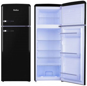Lodówka AMICA RETRO KGC15634S (550mm x 1440mm x 615 mm; 164 l; Klasa A++; kolor czarny)