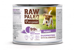 RAW PALEO Duoprotein Duck & Boar Puppy - mokra karma dla psa - 200g