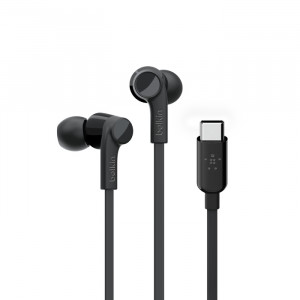 BELKIN SŁUCHAWKI PRZEWODOWE DOUSZNE USB-C, CZARNE
