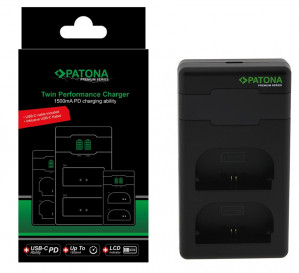 Ładowarka Patona Premium Twin Performance PD do Canon LP-E6 LPE6 z kablem USB-C