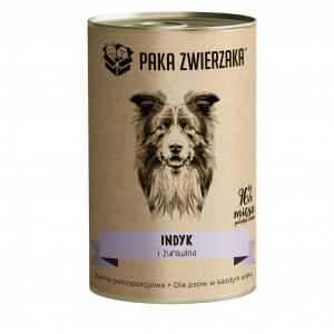 PAKA ZWIERZAKA Indyk i żurawina - mokra karma dla psa - 400g