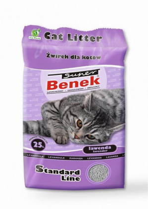 Super Benek Standard Lawenda - żwirek dla kota zbrylający - 25 L (20 kg)