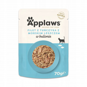 APPLAWS Filet z tuńczyka z morskim leszczem w bulionie - mokra karma dla kota - 70g