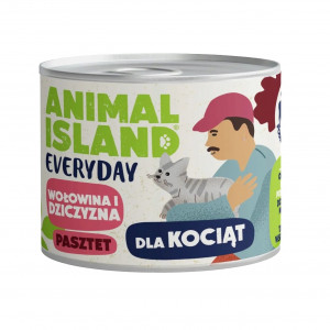 ANIMAL ISLAND Everyday Wołowina i dziczyzna dla kociąt - mokra karma dla kota - 185g