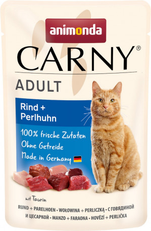 Animonda Carny Adult Pouch Beef,Guinea-fowl - mokra karma dla kota - 85 g