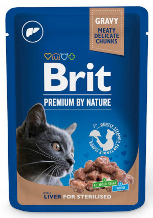 BRIT Premium Cat Liver Sterilised - mokra karma dla kota - 100 g