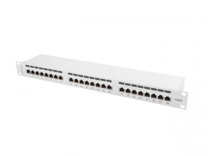 LANBERG PATCH PANEL 24 PORT 1U KAT.6 FTP SZARY