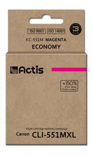Tusz Actis KC-551M do drukarki Canon, Zamiennik Canon CLI-551M; Standard; 12 ml; purpurowy.