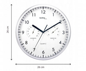 Zegar ścienny kwarcowy TECHNOLINE WT650 srebrny 26 cm