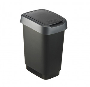 ROTHO Twist Srebrny - kosz na śmieci - 10l