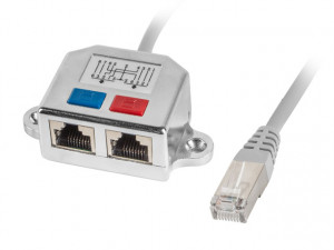 Lanberg adapter rozdzielacz lan rj45/2x rj45 ftp ad-0026-s