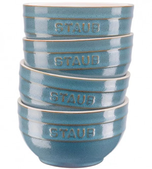 Zestaw 4 misek okrągłych STAUB 40508-151-0 - antyczny turkusowy 12 cm
