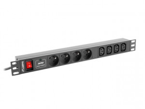 Lanberg listwa zas. rack pdu (1u,10a,8x 230v,2m) pdu-04e04i-0200-iec-bk