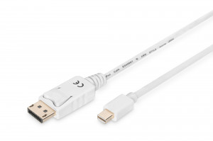 ASSMANN Kabel połączeniowy Displayport 1.1a Typ miniDP/DP M/M biały 3m