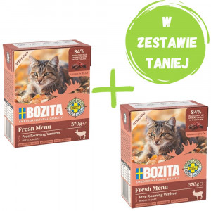 BOZITA Sterilised kawałki w galarecie z dziczyzną - mokra karma dla kota - 370g + GRATIS!