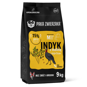 PAKA ZWIERZAKA Indyk z maliną M - sucha karma dla psa - 9kg