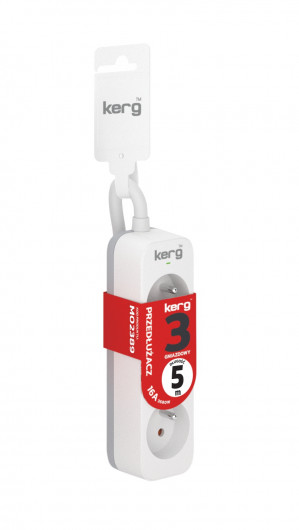 KERG PRZEDŁUŻACZ 3GN.5.0M BIAŁY 16A BEZ.WYŁ M02389