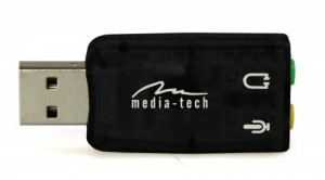 MEDIA-TECH KARTA DŹWIĘKOWA USB VIRTU 5.1, OFERUJĄCA WIRTUALNY DŹWIĘK 5.1 MT5101