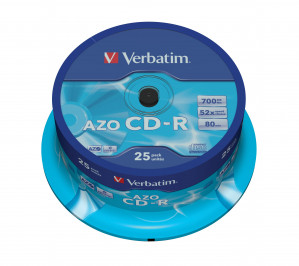 CD-R VERBATIM 52X 700MB CRYSTAL CAKE 25
