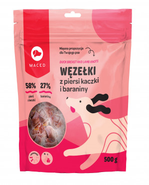 MACED Węzełki z kaczki i baraniny - przysmak dla psa - 500g
