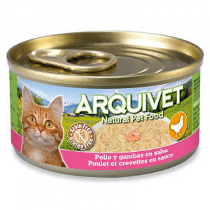 ARQUIVET Kurczak w sosie z krewetkami - mokra karma dla kota - 80g