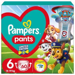 PAMPERS Pieluchy WB Paw Patrol rozm.6 14-19kg 60szt