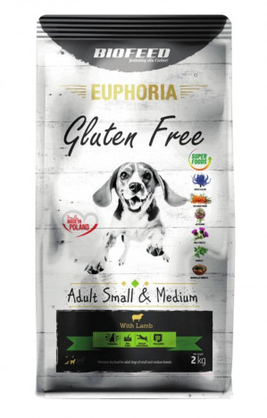 BIOFEED Euphoria Gluten Free Adult small & medium Jagnięcina - sucha karma dla psa - 2 kg