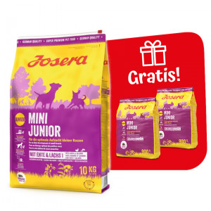 JOSERA MiniJunior - sucha karma dla szczeniąt małych ras - 10 kg + 2x900 g GRATIS!