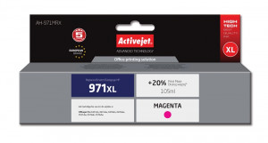 Activejet AH-971MRX Tusz do drukarki HP, Zamiennik HP 971XL CN627AE; Premium; 100 ml; purpurowy. Drukuje więcej o 20%.