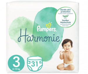 Pampers Harmonie Pieluszki 6-10kg, rozmiar 3-MIDI, 31szt