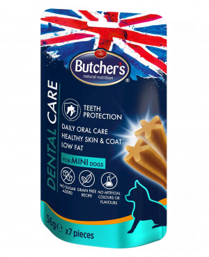 BUTCHER'S Dental Care for mini dogs - przysmak dentystyczny dla psów małych - 56g