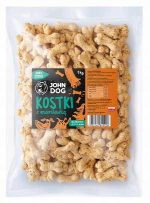John Dog Ciastka kostki marchewka 1kg śr/d pies