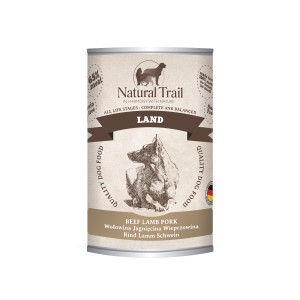 NATURAL TRAIL Land Wołowina Jagnięcina Wieprzowina - mokra karma dla psa - 400g