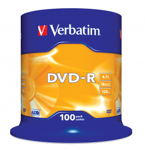 Dvd-r verbatim azo 4.7gb 16x matt silver sp 100szt 43549