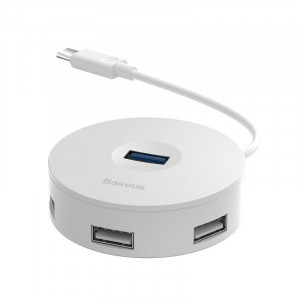 BASEUS HUB 4W1 USB-C DO 3.0 I 3X USB 2.0 BIAŁY