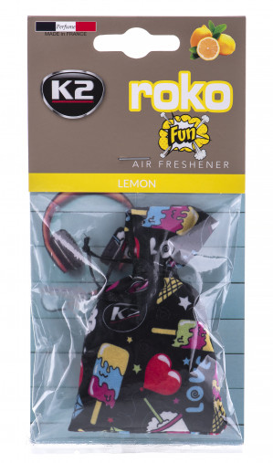 K2 ROKO FUN LEMON 25G - odświeżacz powietrza w woreczku z nadrukiem