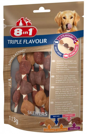 8in1 Triple Flavour - szaszłyki dla psa - 6 szt.