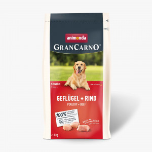 ANIMONDA Gran Carno Senior Drób z wołowiną - sucha karma dla psa - 1kg + GRATIS