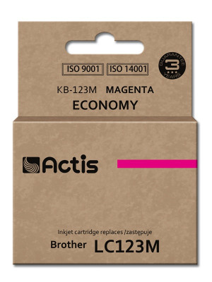 Actis KB-123M Tusz do drukarki Brother, Zamiennik Brother LC123M/LC121M; Standard; 10 ml; purpurowy.