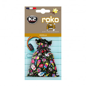 K2 ROKO FUN WANILIA 25G - odświeżacz powietrza w woreczku z nadrukiem