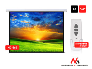 Maclean ekran projekcyjny MC-562 (sufitowy,ścienny rozwijany elektrycznie 300x300cm)