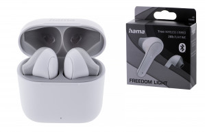 Słuchawki douszne HAMA TRUE WIRELESS FREEDOM LIGHT białe (184068)