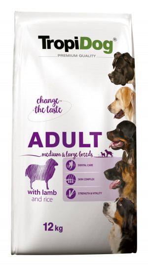 TROPIDOG PREMIUM ADULT M&L LAMB&RICE 12 KG