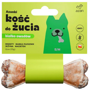 AZANKI Kość z insektami i jeżyną S/M - przysmak dla psa - 12cm