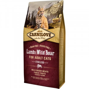 CARNILOVE Lamb & Wild Boar Sterilised - sucha karma dla kota - 6kg