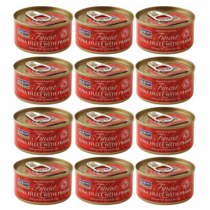 FISH4CATS Filet tuńczyka z krewetkami - mokra karma dla kota - 12x70g